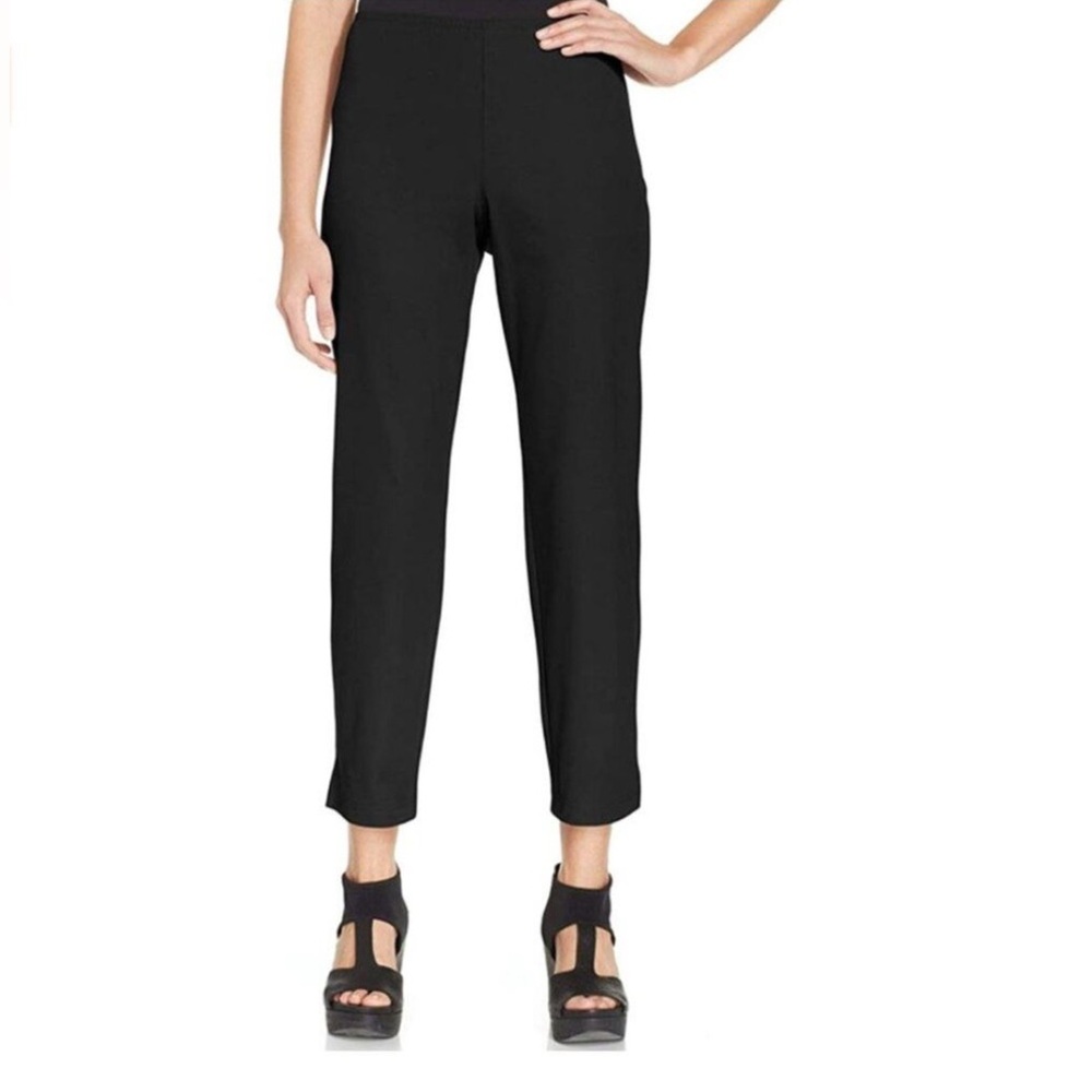 VGUC- Eileen Fisher Side Zip Organic Cotton Stretch Chino Pant w/Ankle Zipper